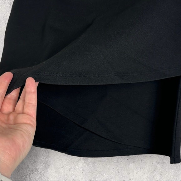 Sezane Black Calvi Mini Skirt French Stretch Faux Wrap Elastic Minimalist Small - Picture 7 of 11
